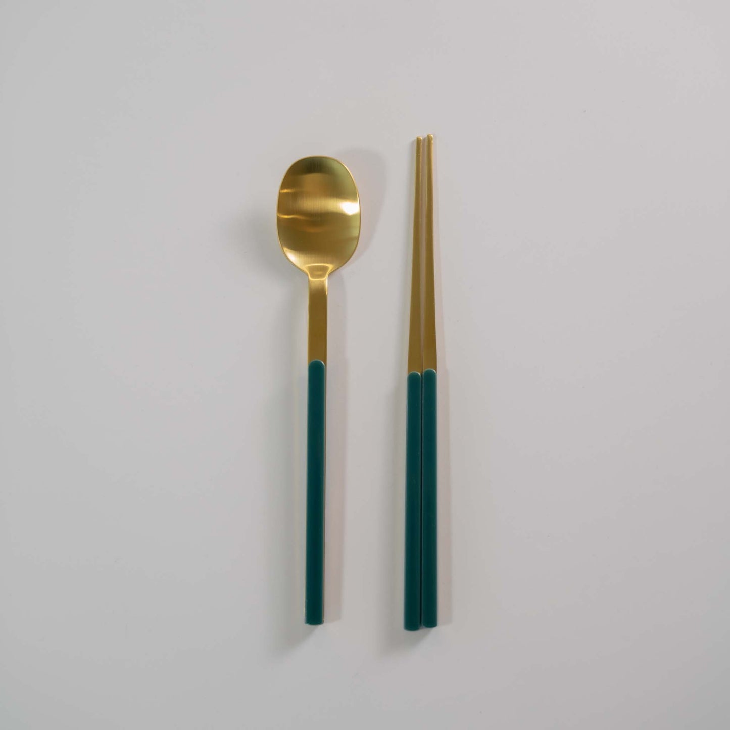 GOLD CHARM SPOON AND CHOPSTICK SET